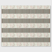 ハッピーナースデー、かわいい鳥オンストライプズ ラッピングペーパー (フラット)