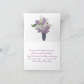 ハッピーナースデー – 薄紫花カード カード (内部)