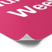 ハッピーナース週間!バナーポスターピンクローズ感謝してい ポスター (角)