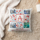 ハッピーナースDay 4フォトコラージュのクロスモノグラム クッション (ブランケット)