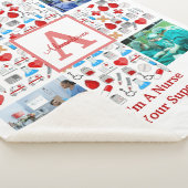 ハッピーナースDay 4フォトコラージュのクロスモノグラム シェルパブランケット (3/4)