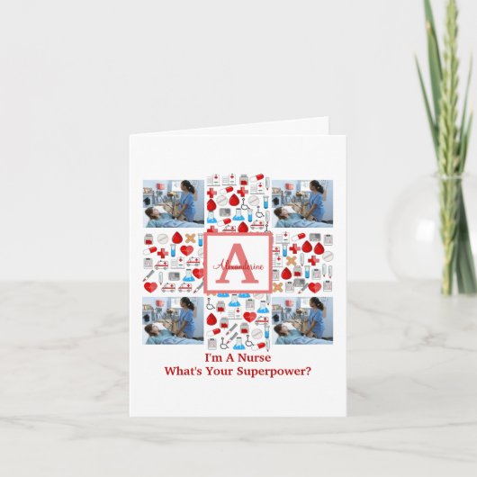 ハッピーナースDay 4フォトコラージュのクロスモノグラム シーズンカード (正面)