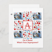 ハッピーナースDay 4フォトコラージュのクロスモノグラム シーズンカード (正面/裏面)