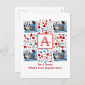 ハッピーナースDay 4フォトコラージュのクロスモノグラム シーズンポストカード (正面/裏面)