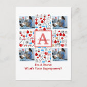 ハッピーナースDay 4フォトコラージュのクロスモノグラム シーズンポストカード (正面)