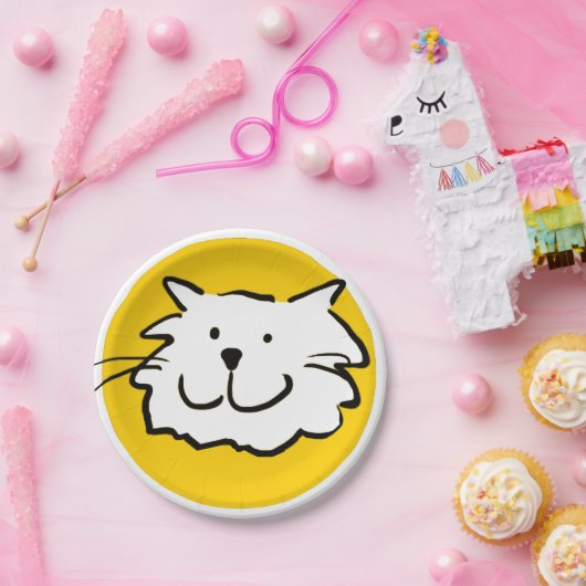 ハッピーニコニコおもしろいイラストレーション ペーパープレート (パーティー)