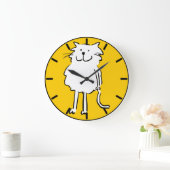 ハッピーニコニコおもしろいイラストレーション ラージ壁時計 (ホーム)