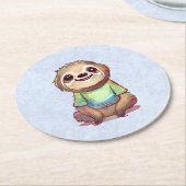 ハッピーニコニコリラックスクス ラウンドペーパーコースター (アングル)