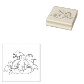 ハッピーニコニコ猫顔かぼちゃゴム印 ラバースタンプ (押印)