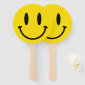 ハッピーニニング顔 おもしろい ハンドファン (正面&裏面)