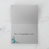 ハッピーニューイヤーおもしろいかわいいヴィンテージブーツ シーズンカード (内部)