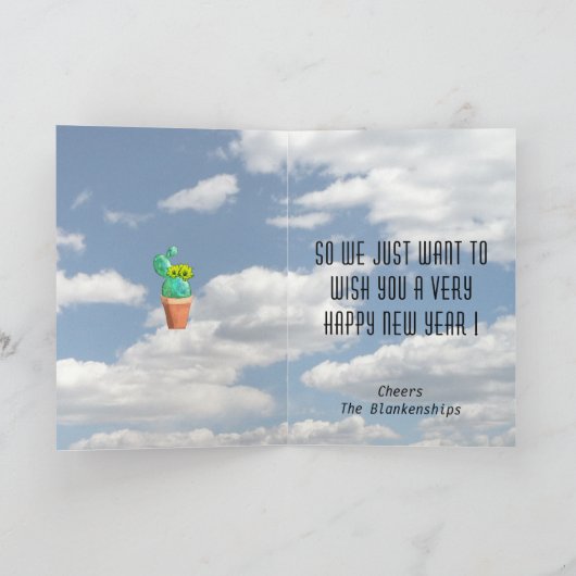 ハッピーニューイヤーおもしろいサウスウェストSaguaro Cactus シーズンカード (内部)