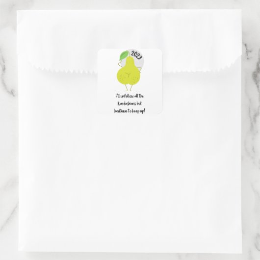 ハッピーニューイヤーおもしろいミーム スクエアシール (バッグ)