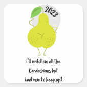 ハッピーニューイヤーおもしろいミーム スクエアシール (正面)