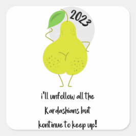 ハッピーニューイヤーおもしろいミーム スクエアシール