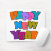 ハッピーニューイヤーおもしろい漫画のグリーティカラフルング マウスパッド (マウス)