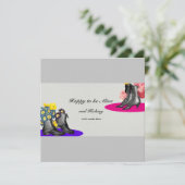 ハッピーニューイヤーおもしろい2021かわいいヴィンテージブーツフラット シーズンカード (スタンド正面)