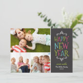 ハッピーニューイヤーお洒落ホリデーフォトカード シーズンカード (スタンド正面)