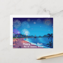 ハッピーニューイヤーお祝いインRio de Janeiro ポストカード