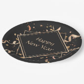 ハッピーニューイヤーお祝い ペーパープレート (アングル)