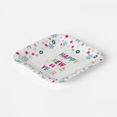 ハッピーニューイヤーお祝い ペーパープレート (傾斜あり)