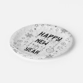 ハッピーニューイヤーお祝い ペーパープレート (アングル)