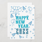 ハッピーニューイヤーお祝い 招待状 (正面/裏面)