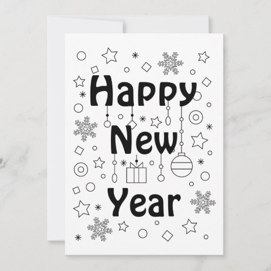 ハッピーニューイヤーお祝い 招待状 (正面)