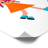 ハッピーニューイヤーかわいい漫画の多様な子供たち文字 ポスター (角)