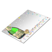 ハッピーニューイヤーきらめくワインボトル2025 ノートパッド (アングル)