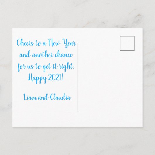 ハッピーニューイヤーとの和平サイン ポストカード (裏面)