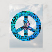 ハッピーニューイヤーとの和平サイン ポストカード (正面)