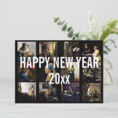ハッピーニューイヤーとヨハネス・フェルメール・パッチワーク シーズンカード (スタンド正面)