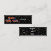 ハッピーニューイヤーと文字紙吹雪 スキニー名刺 (正面/裏面)