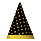 ハッピーニューイヤーと金ゴールド水玉模様 パーティーハット (右)