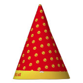 ハッピーニューイヤーと金ゴールド水玉模様 パーティーハット (右)