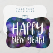 ハッピーニューイヤーのぼかし 招待状 (正面/裏面)