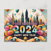 ハッピーニューイヤーのギフトカード2024 シーズンポストカード (正面)