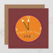 ハッピーニューイヤーのギフトカード2025 招待状 (正面/裏面)