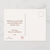 ハッピーニューイヤーのシャンパン、風船、レディエレガントー ポストカード (裏面)