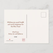 ハッピーニューイヤーのシャンパン、風船、紙吹雪 ポストカード (裏面)