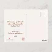 ハッピーニューイヤーのシャンパン、風船、紙吹雪 ポストカード (裏面)