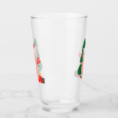 ハッピーニューイヤーのシンボルおもしろいかわいい豚の木ギフトピンク タンブラーグラス (左)