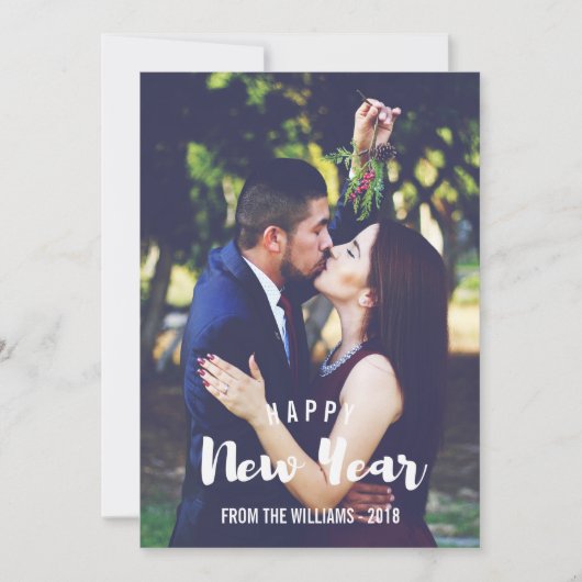 ハッピーニューイヤーのスケッチパーソナライズされた写真 シーズンカード (正面)