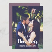 ハッピーニューイヤーのスケッチパーソナライズされた写真 シーズンカード (正面/裏面)