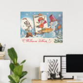 ハッピーニューイヤーのソ連ポストカードとヘアーアーティスト ポスター (ホームオフィス)