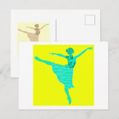 ハッピーニューイヤーのバレエダンサーのアートハガキ シーズンポストカード (正面/裏面)