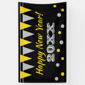 ハッピーニューイヤーのパーティーバナーとバンティングフラグ 横断幕 (縦)
