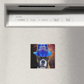 ハッピーニューイヤーのボクサー・ドッグ・マグネット マグネット (インサイチュ (食洗機))