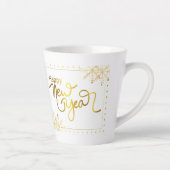 ハッピーニューイヤーのマグカップ、2023年マグカップ、金ゴールドとホワイトマグカップ カフェラテマグ (右)